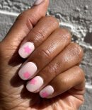 Pink Star Party | Extra Short | Round - Tab Press-On