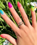 Neon Rainbow Jelly - Press-On | Medium | Oval