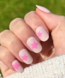 Pink Star Party | Extra Short | Round - Tab Press-On