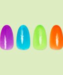 Neon Rainbow Jelly - Press-On | Medium | Oval