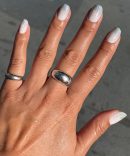 Exclamation Point Glitter Gradient Press-Ons | Squoval | Short